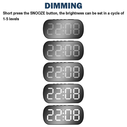 Best Digital Alarm Clock for Heavy Sleepers & Students - Black (12.8x6.5 CM)