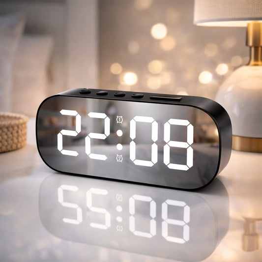 Best Digital Alarm Clock for Heavy Sleepers & Students - Black (12.8x6.5 CM)