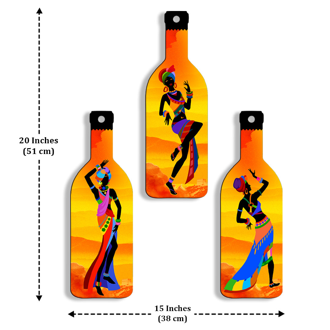 Set of 3 Bottle Wall Hanging