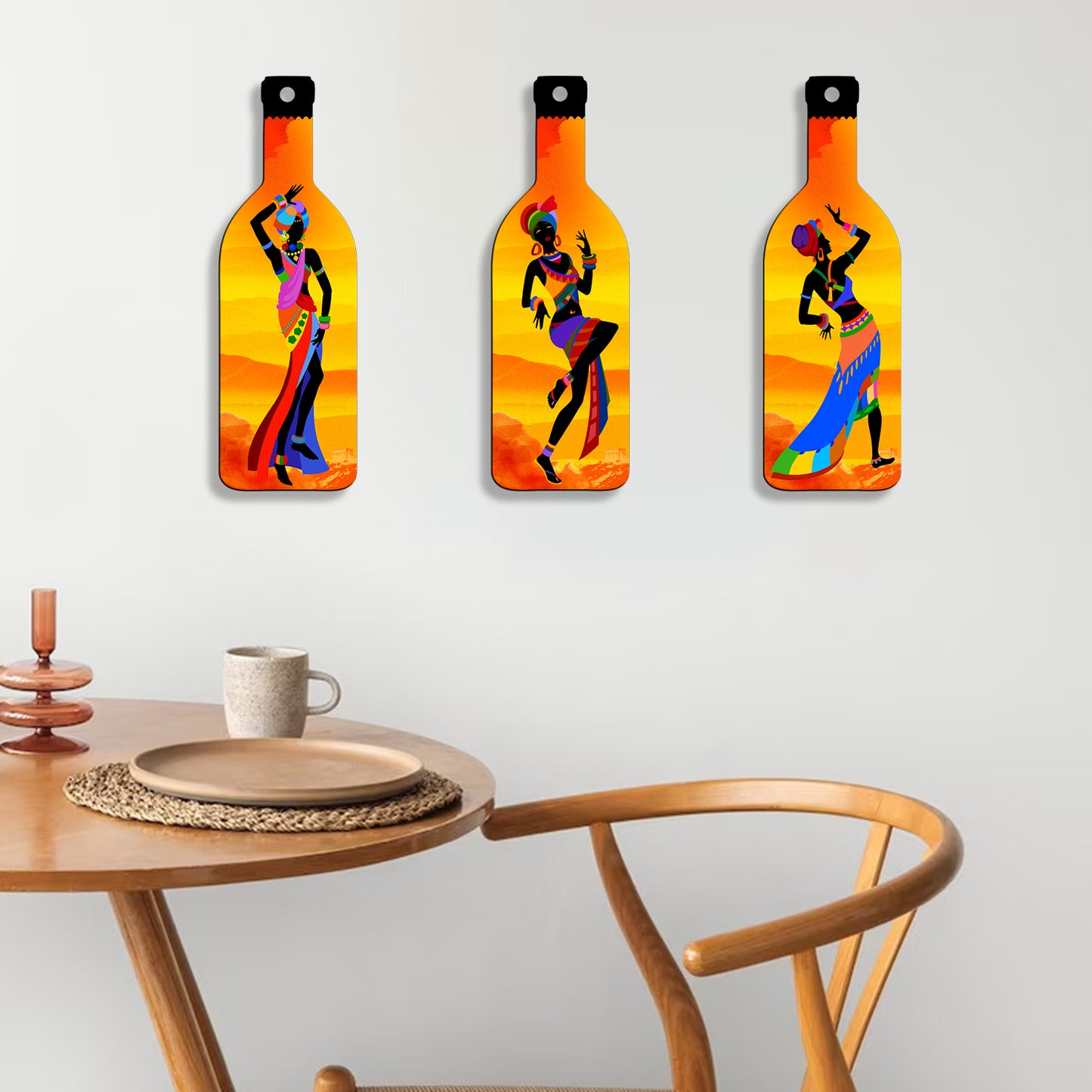 Set of 3 Bottle Wall Hanging