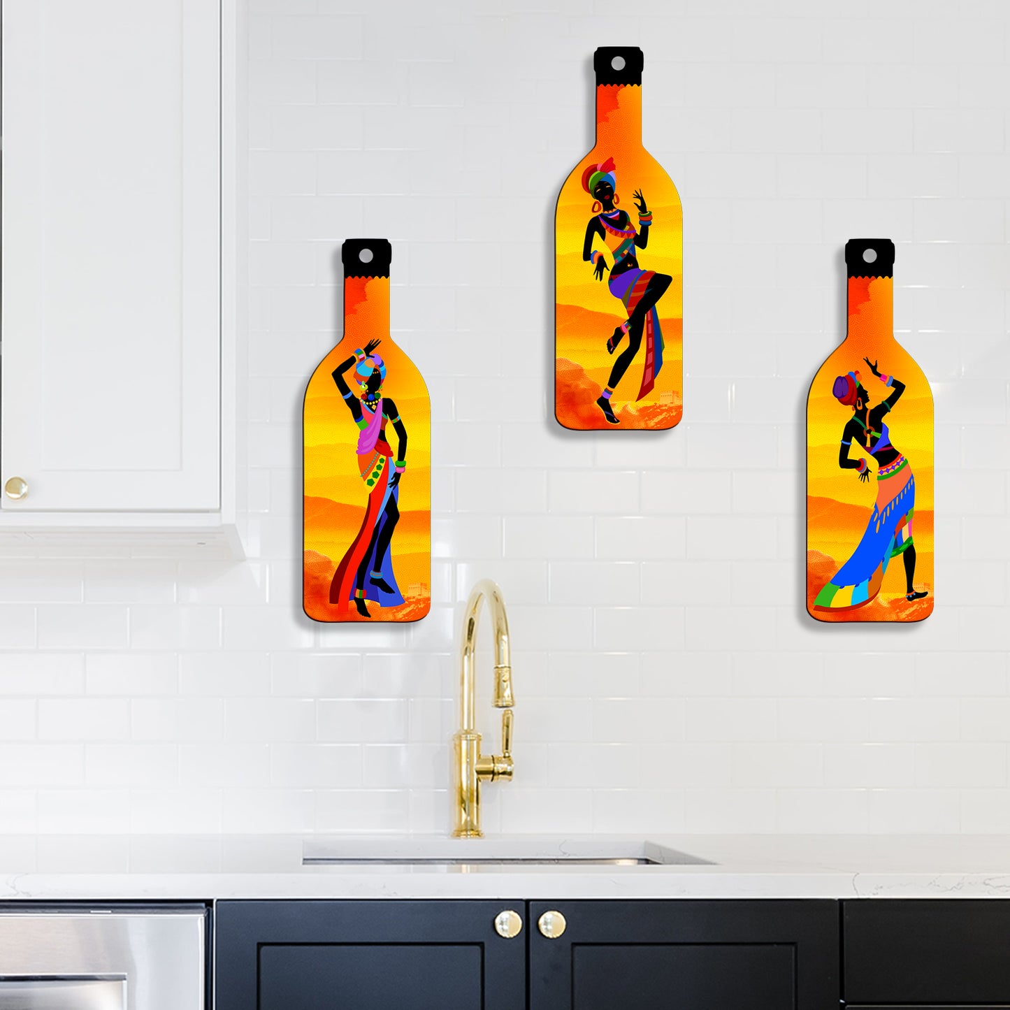 Set of 3 Bottle Wall Hanging