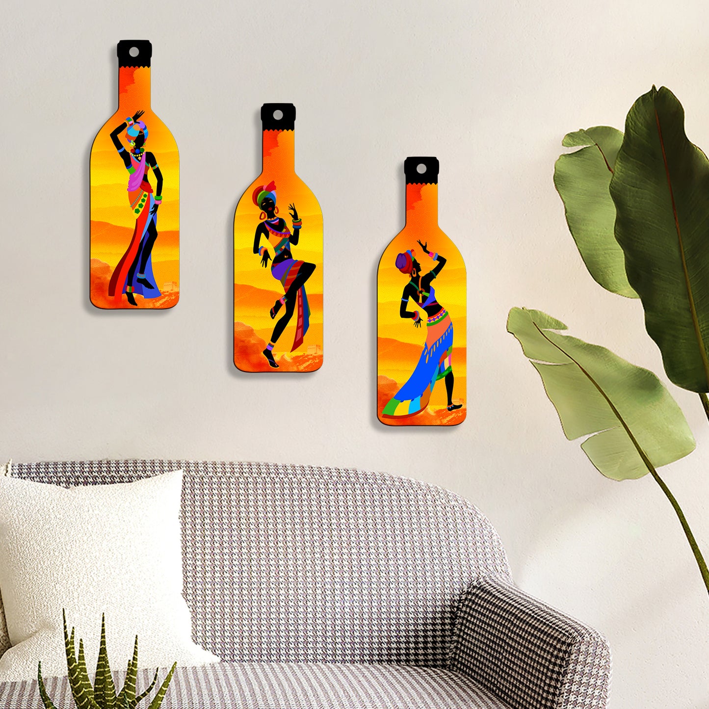 Set of 3 Bottle Wall Hanging