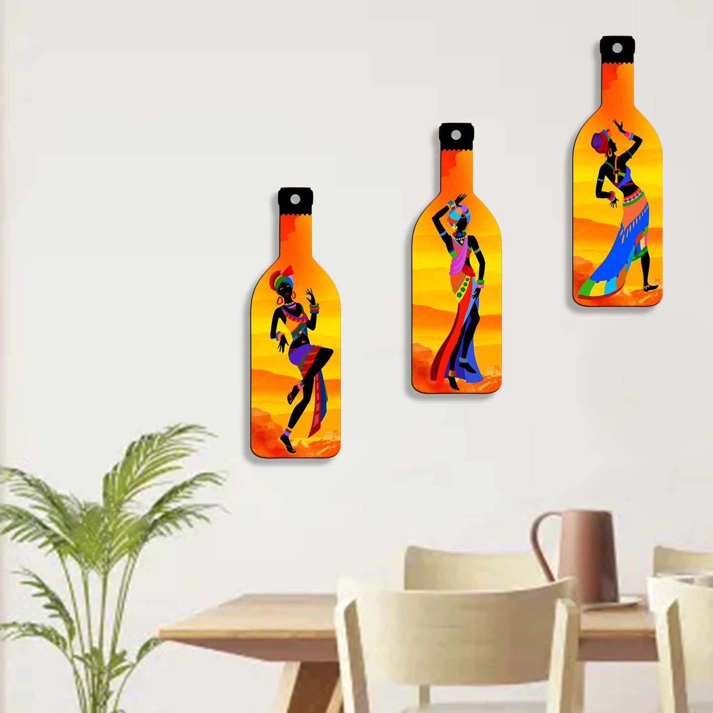 Set of 3 Bottle Wall Hanging