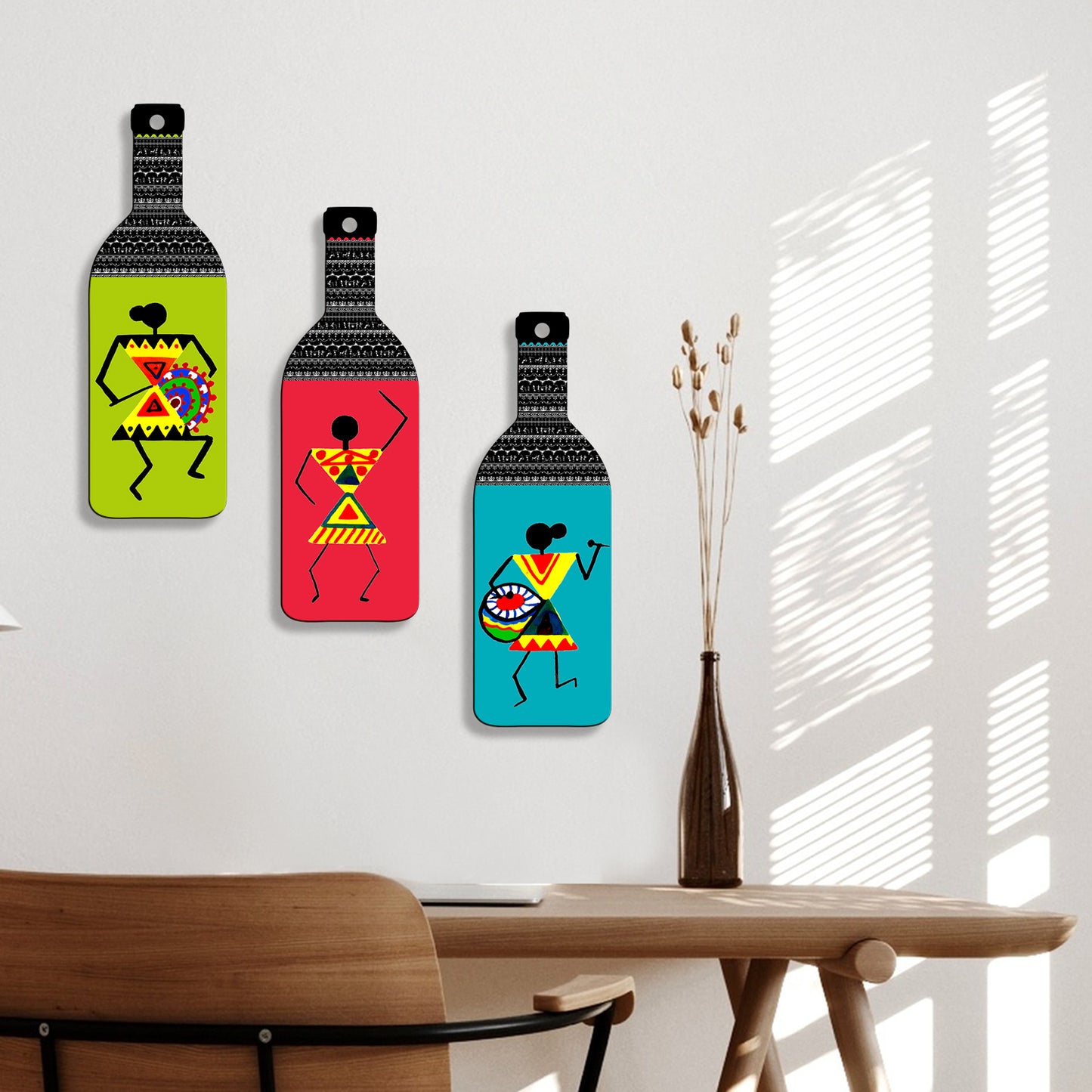 Set of 3 Bottle Wall Hanging