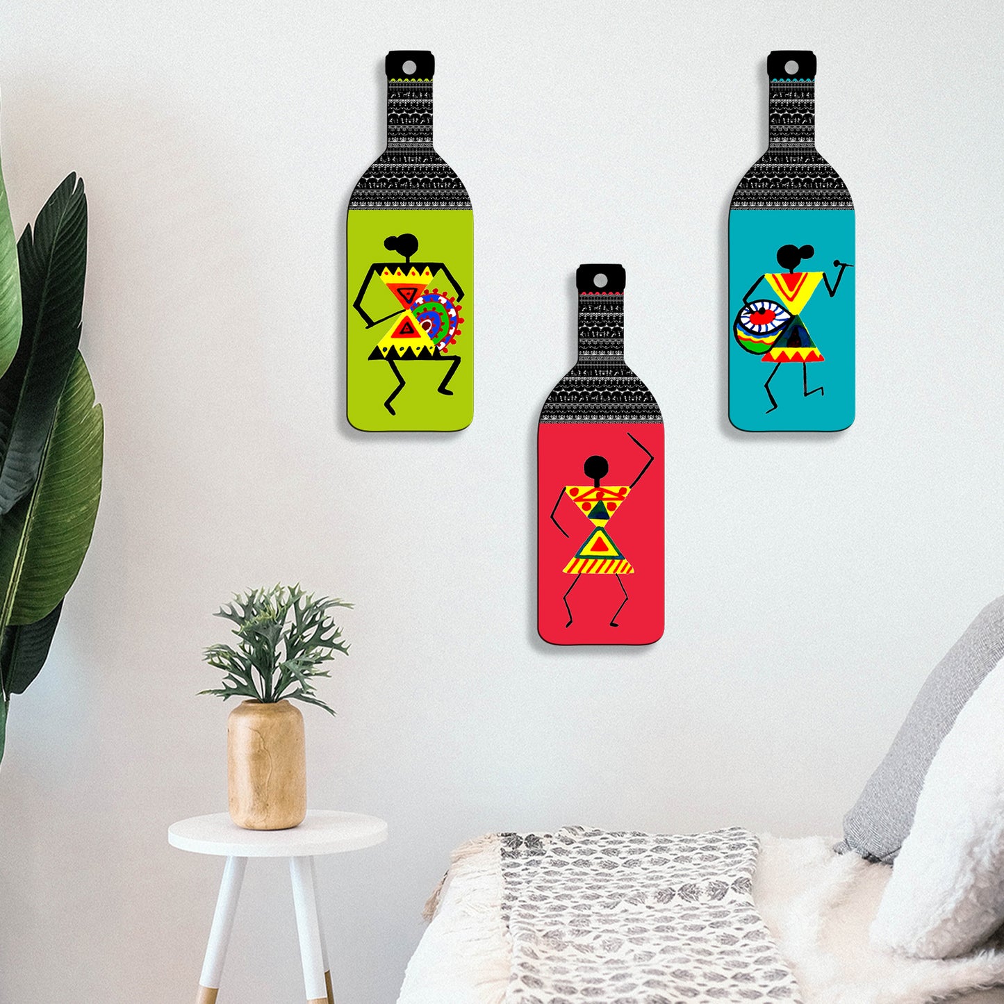 Set of 3 Bottle Wall Hanging