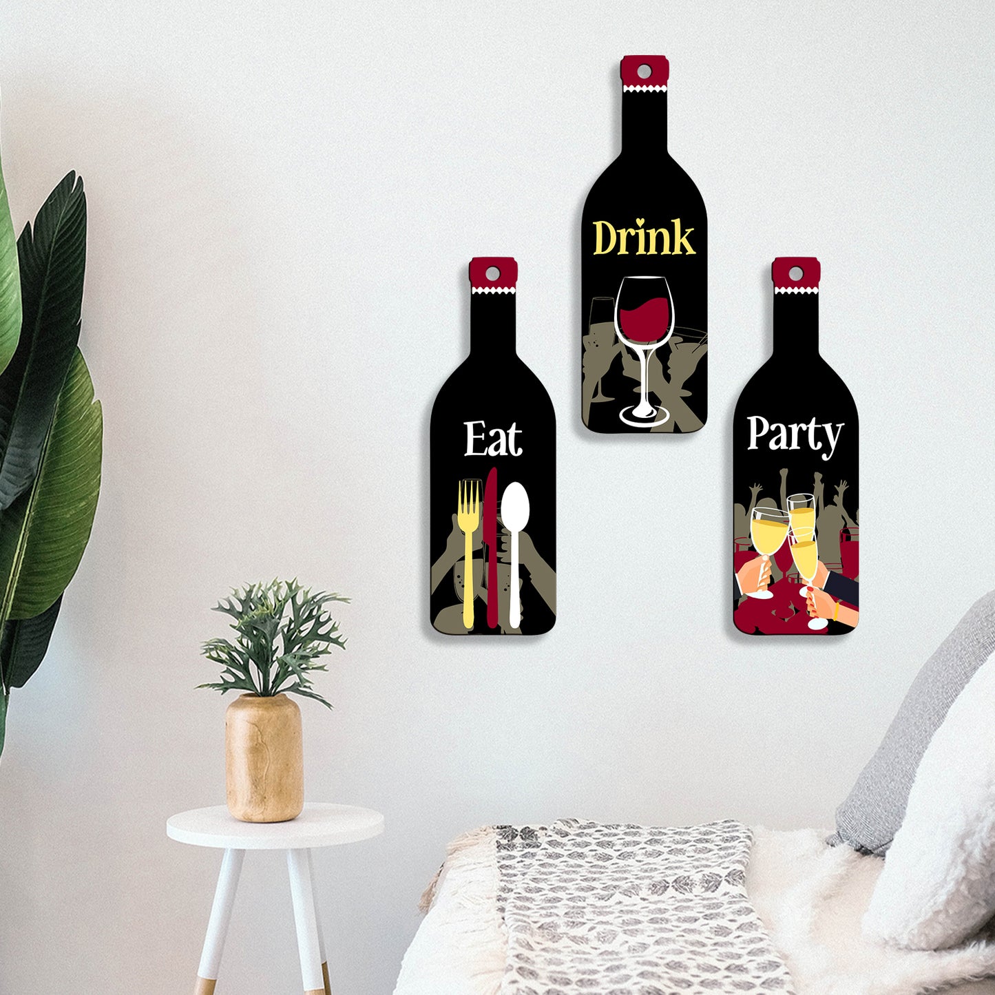 Set of 3 Bottle Wall Hanging