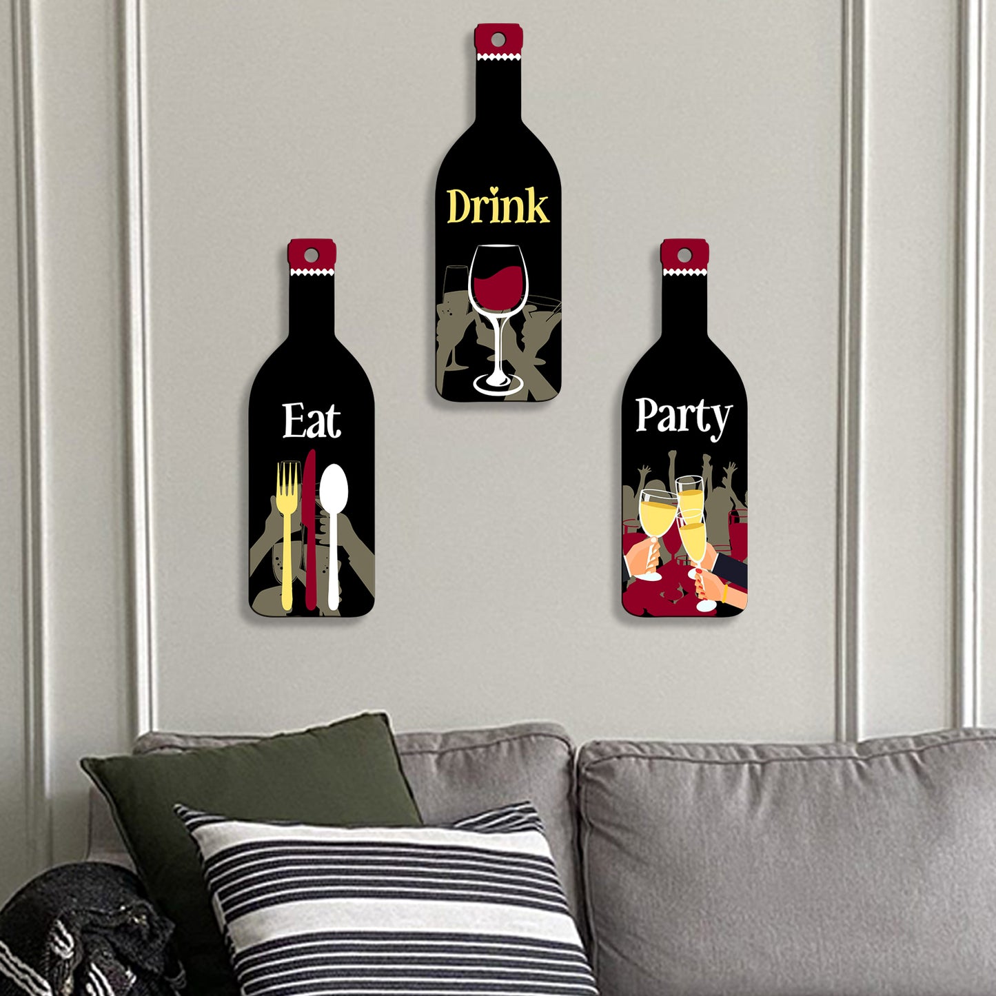 Set of 3 Bottle Wall Hanging