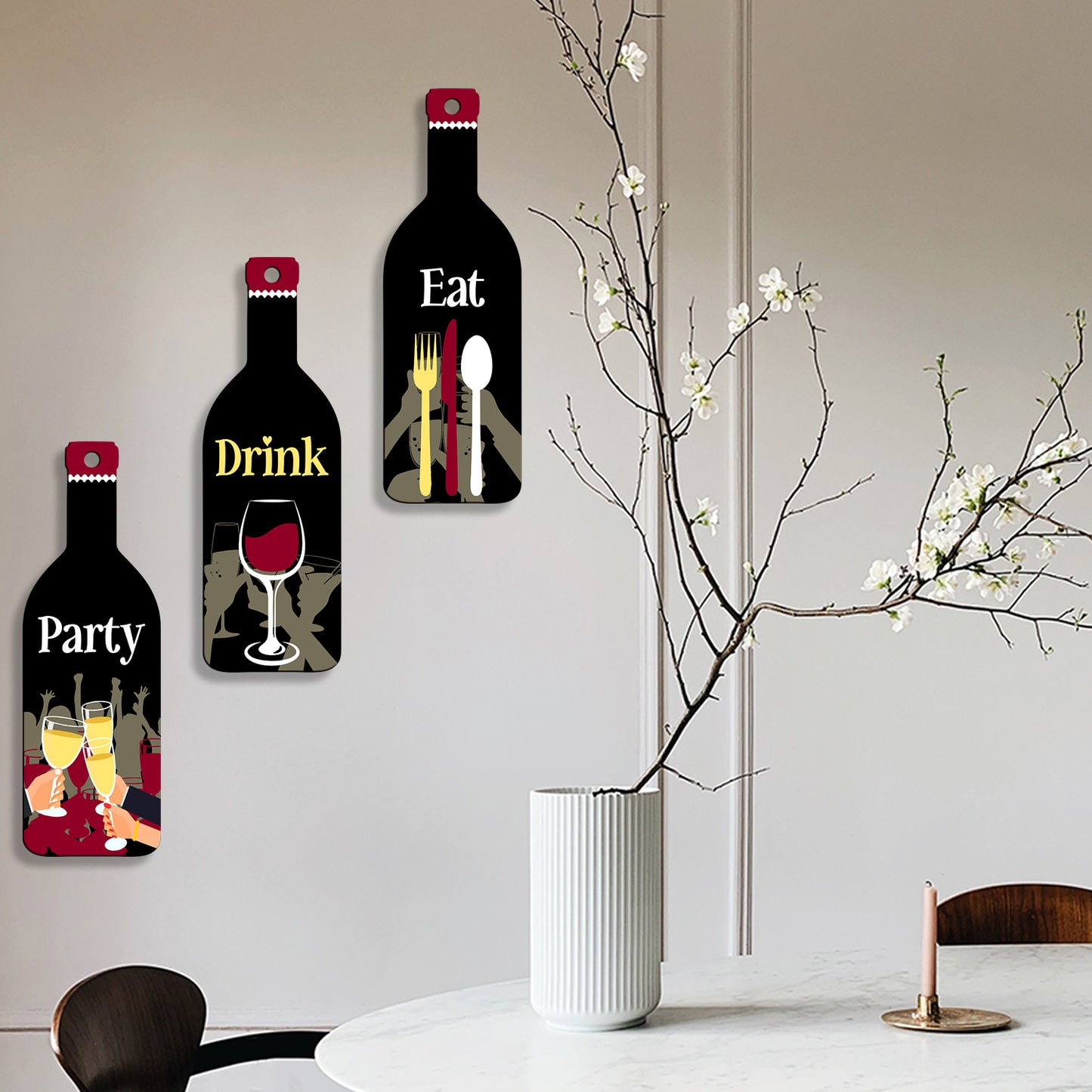 Set of 3 Bottle Wall Hanging