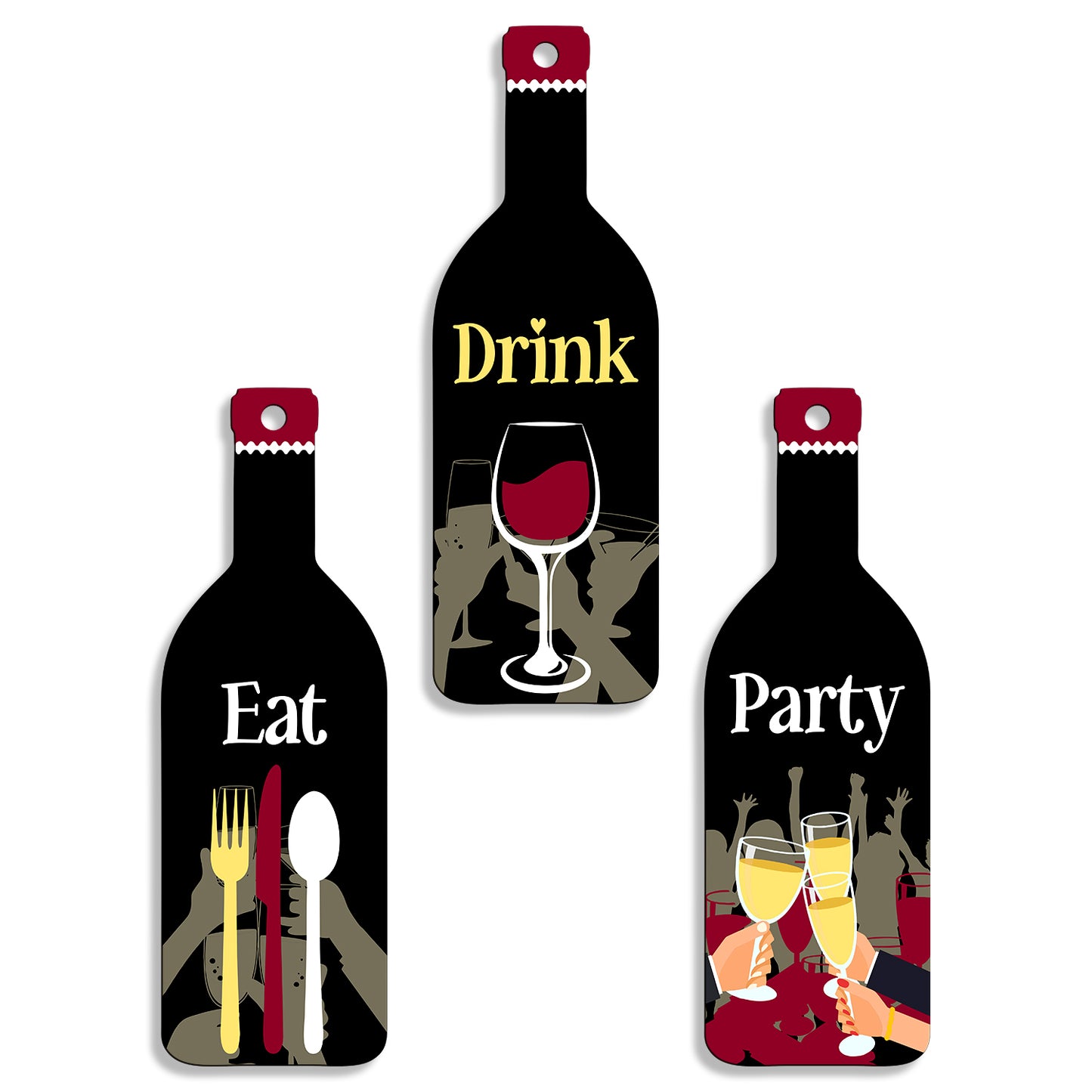 Set of 3 Bottle Wall Hanging