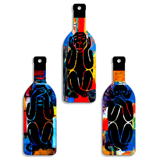 Set of 3 Bottle Wall Hanging