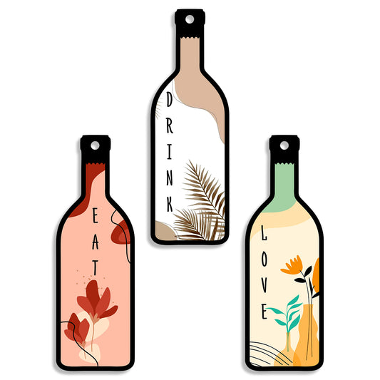 Set of 3 Bottle Wall Hanging