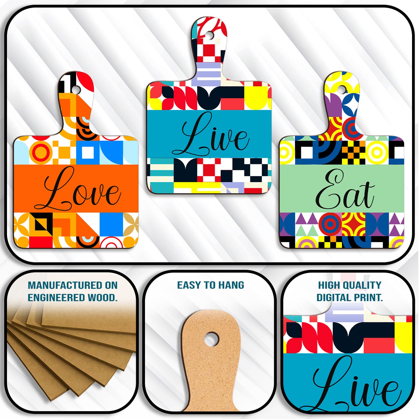Chopping Board Wall Hanging Set of 3