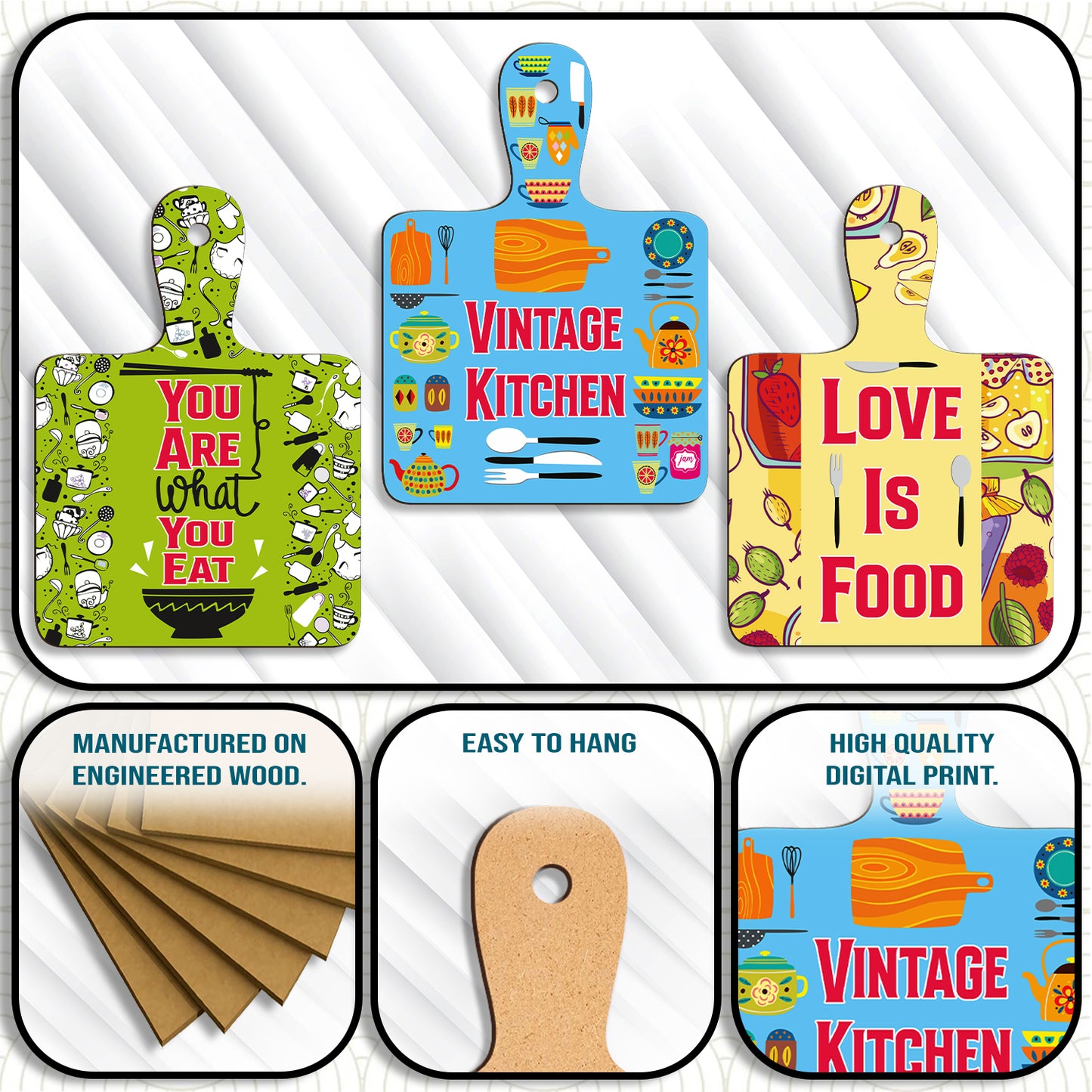 Chopping Board Wall Hanging Set of 3