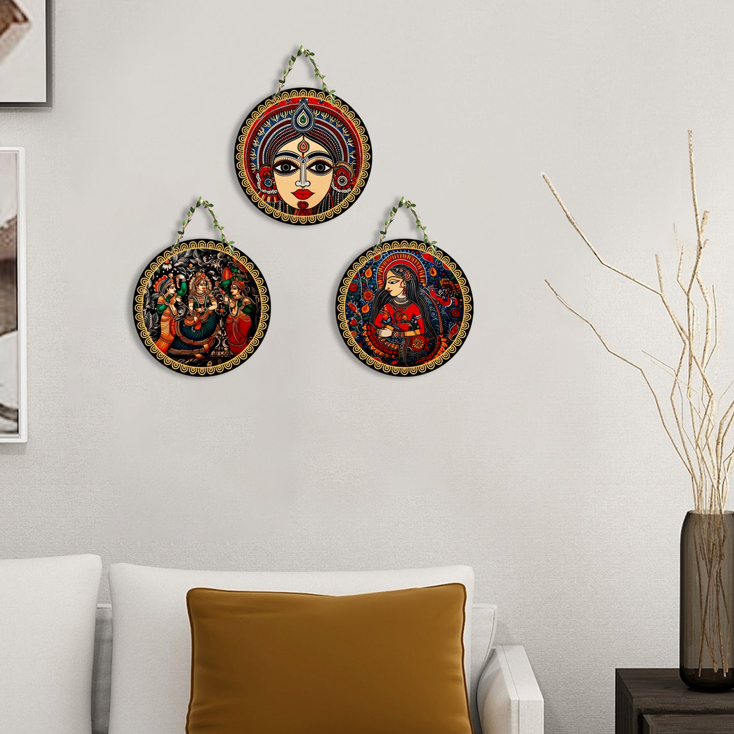 Sehaz Artworks Set of 3 Circle Wall Hanging