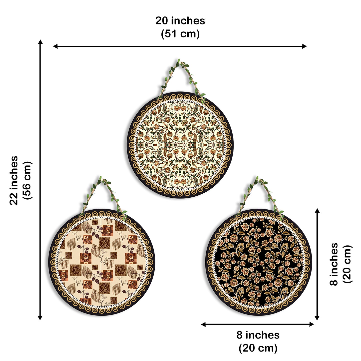 Sehaz Artworks Set of 3 Circle Wall Hanging