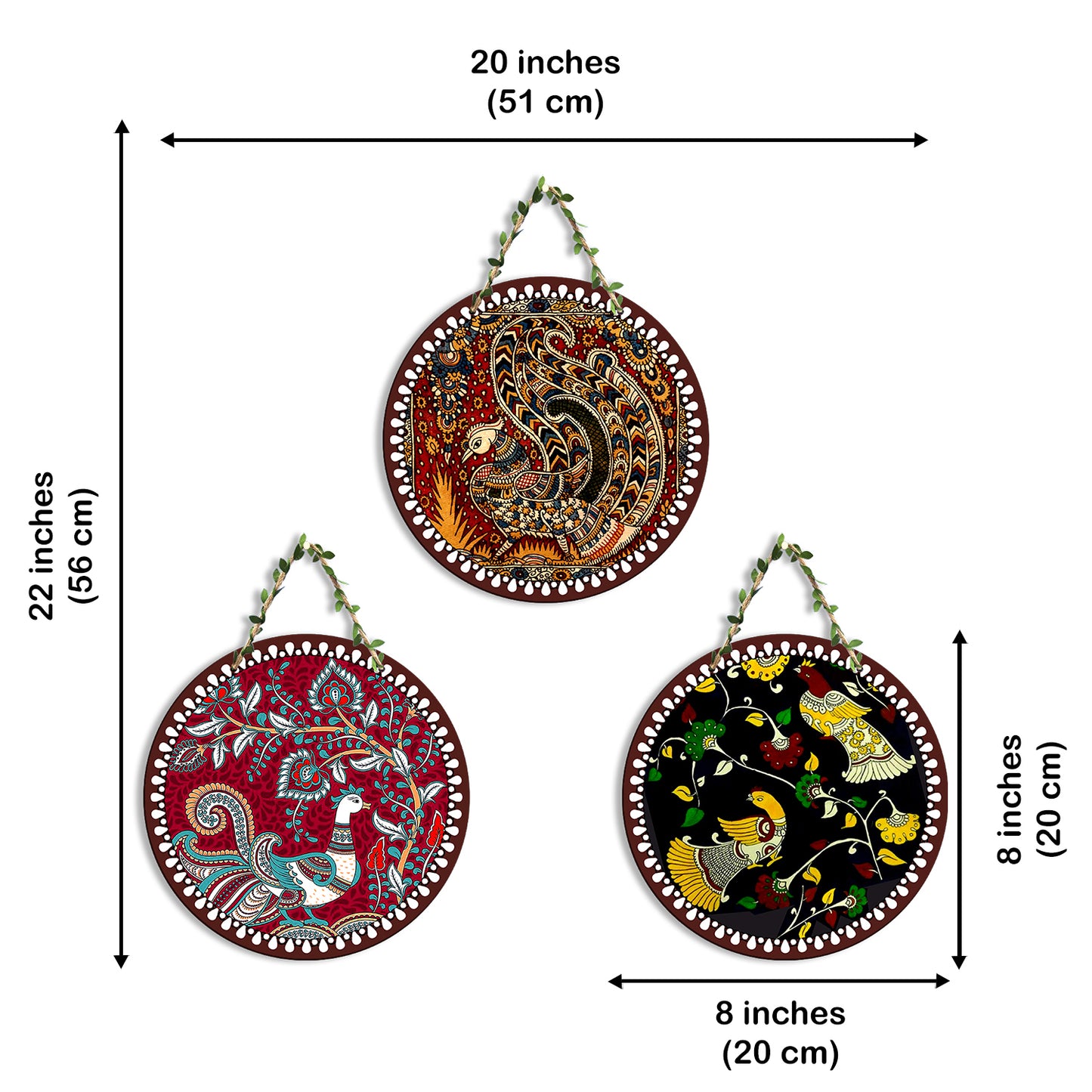 Sehaz Artworks Set of 3 Circle Wall Hanging