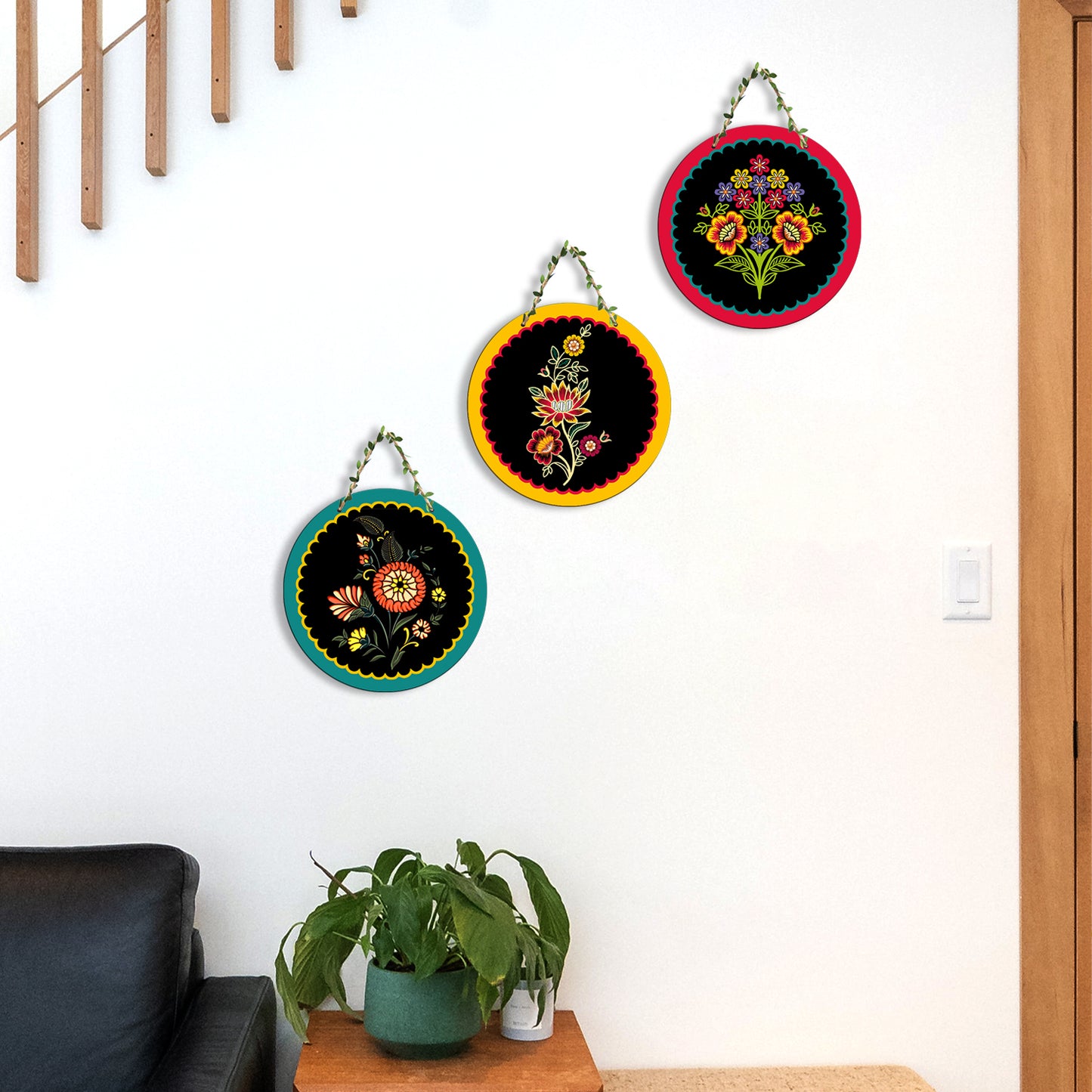 Sehaz Artworks Set of 3 Circle Wall Hanging