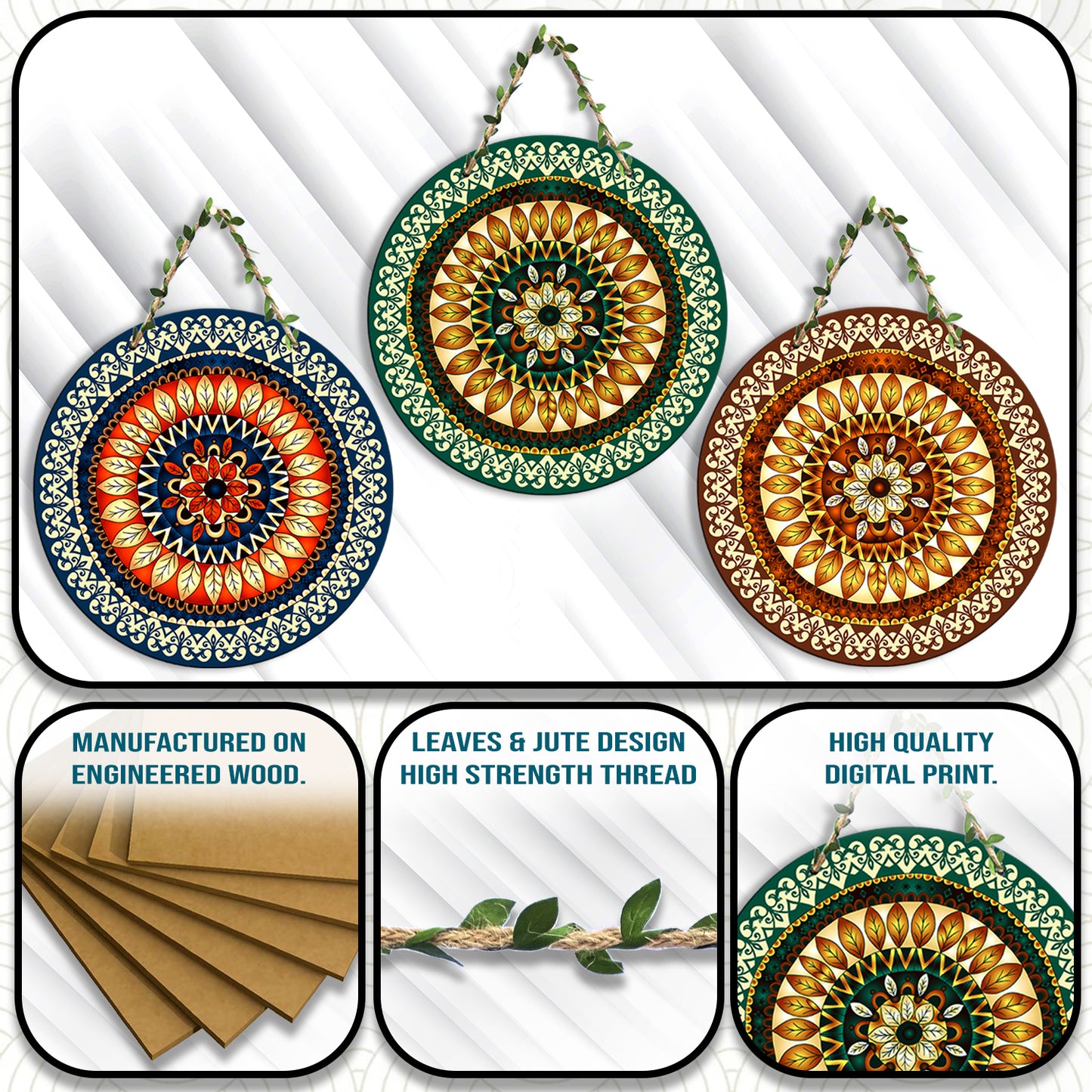 Sehaz Artworks Set of 3 Circle Wall Hanging