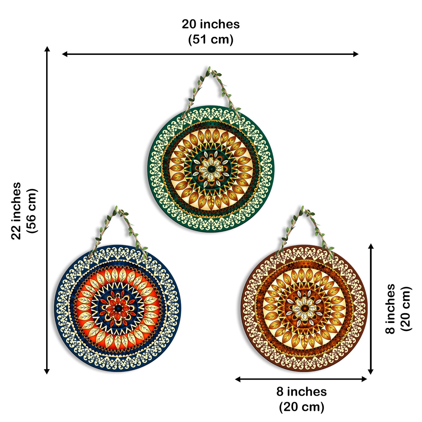 Sehaz Artworks Set of 3 Circle Wall Hanging