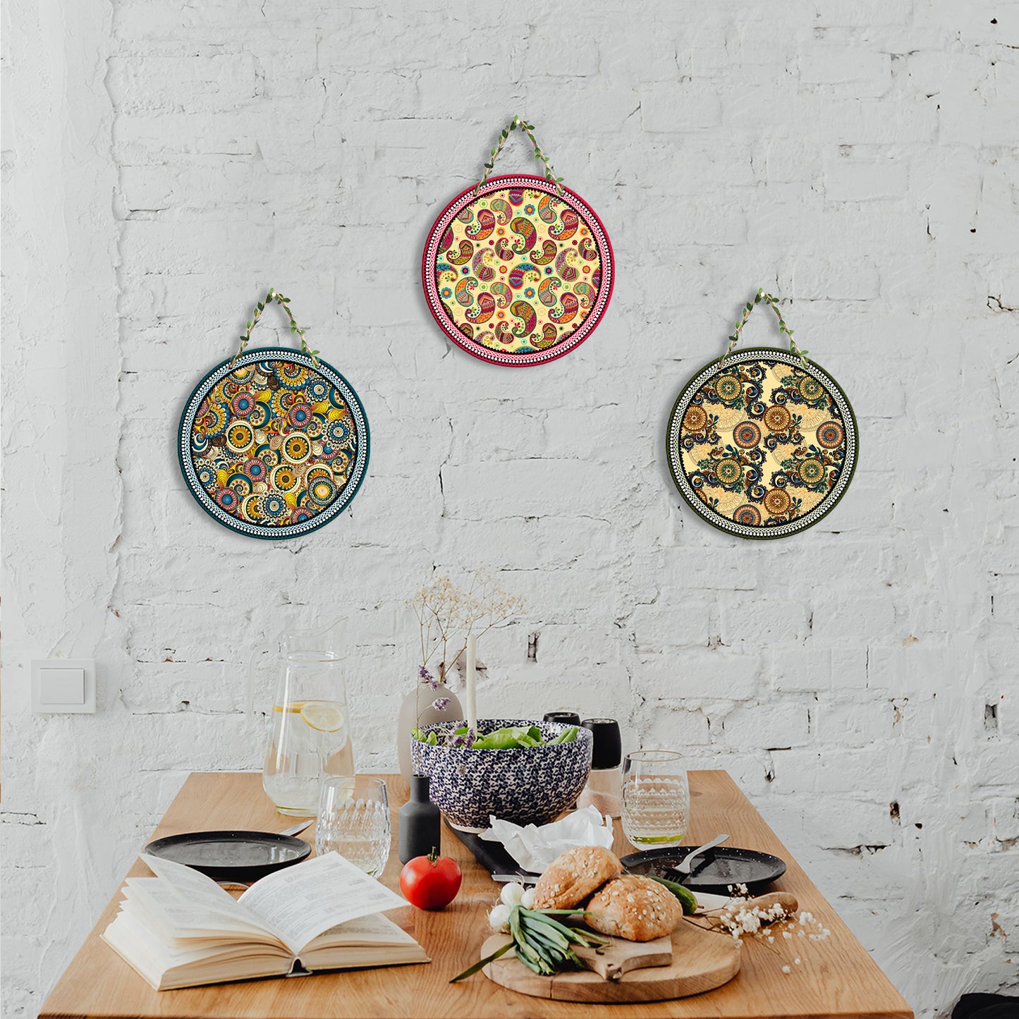 Sehaz Artworks Set of 3 Circle Wall Hanging