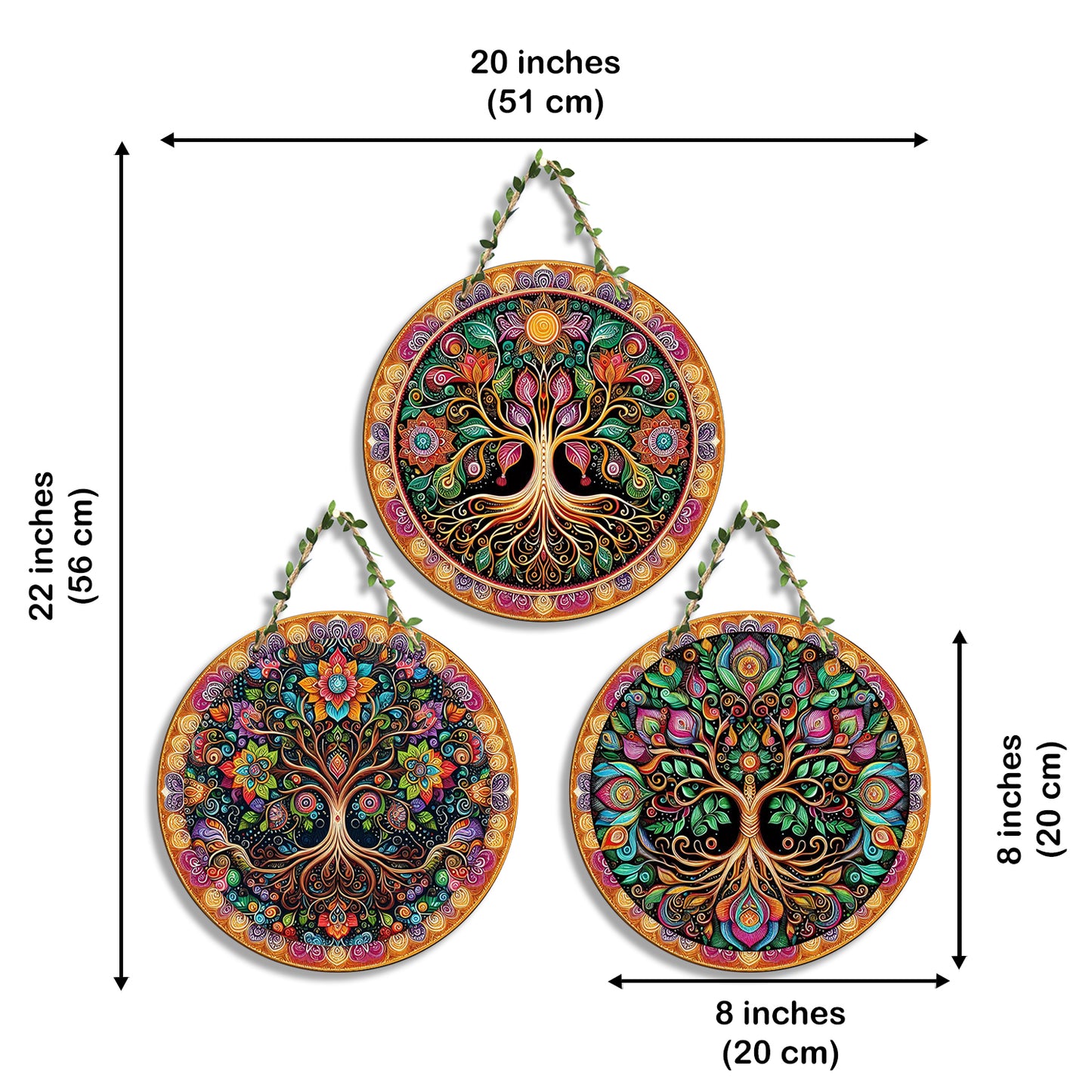 Sehaz Artworks Set of 3 Circle Wall Hanging