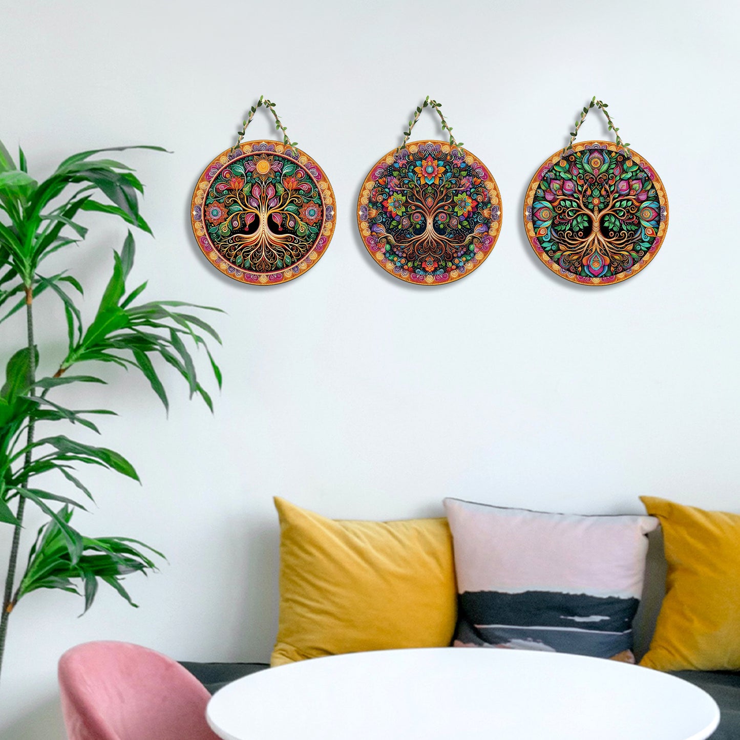 Sehaz Artworks Set of 3 Circle Wall Hanging