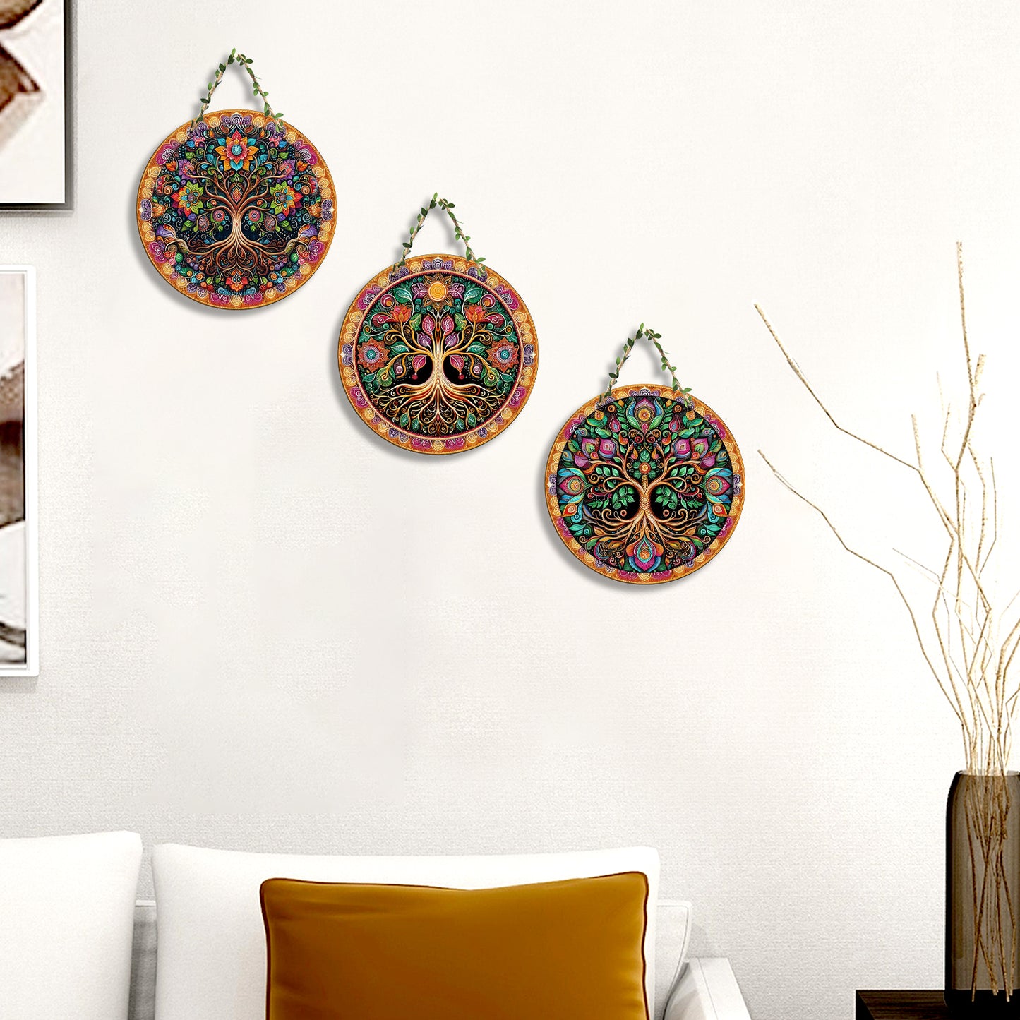 Sehaz Artworks Set of 3 Circle Wall Hanging