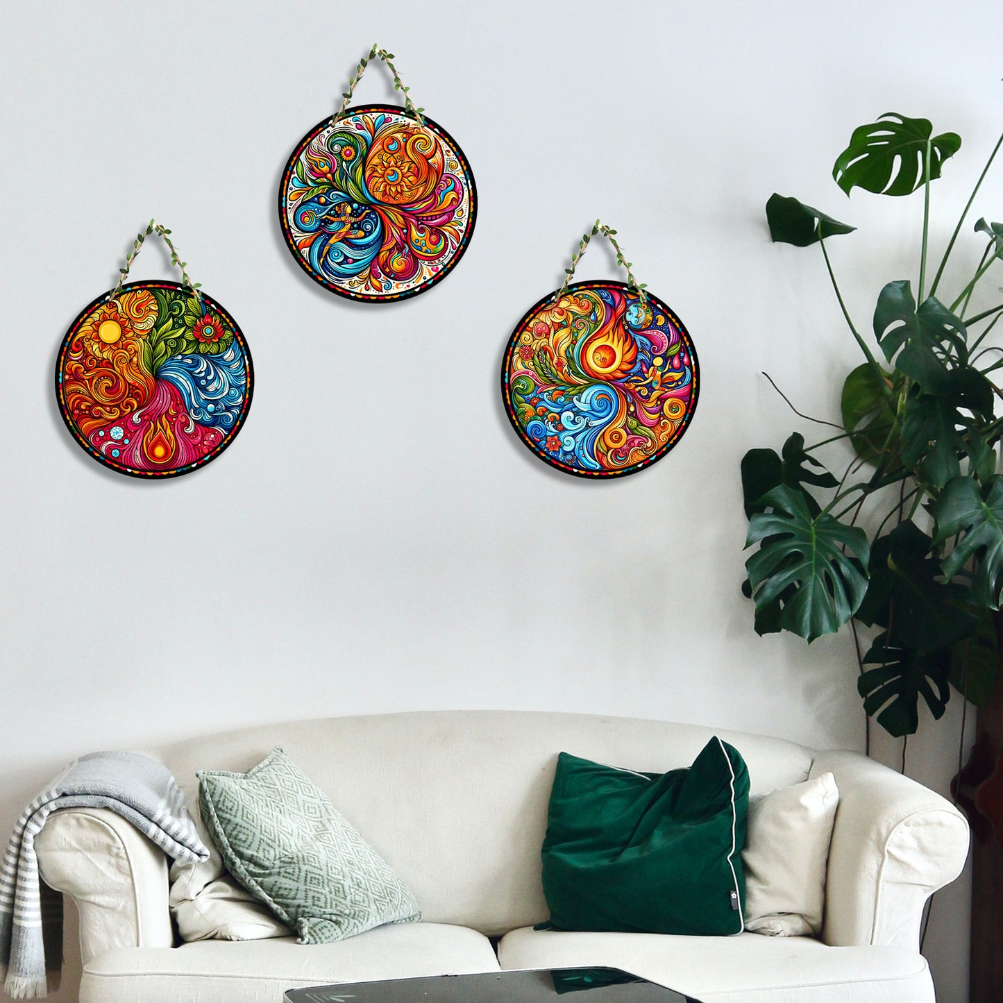 Sehaz Artworks Set of 3 Circle Wall Hanging