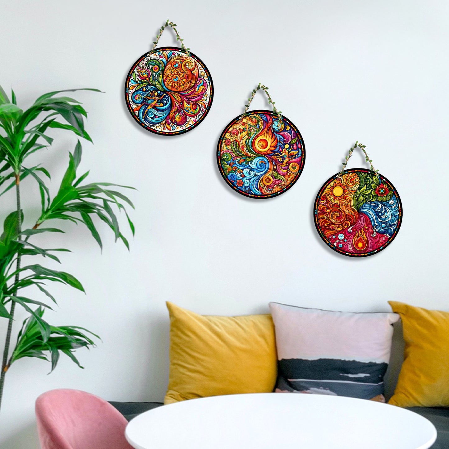 Sehaz Artworks Set of 3 Circle Wall Hanging