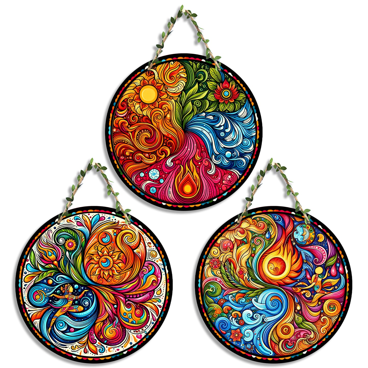 Sehaz Artworks Set of 3 Circle Wall Hanging