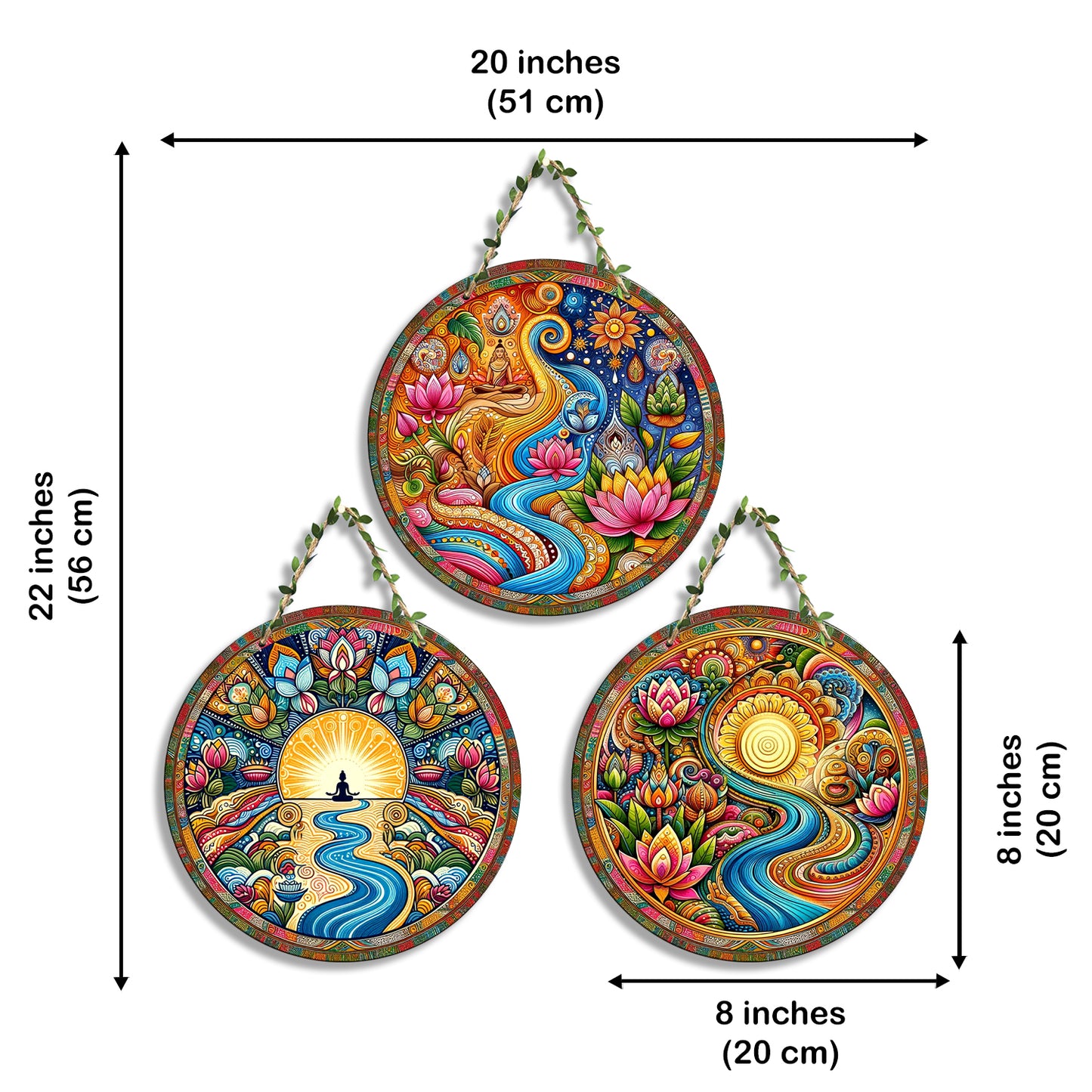 Sehaz Artworks Set of 3 Circle Wall Hanging