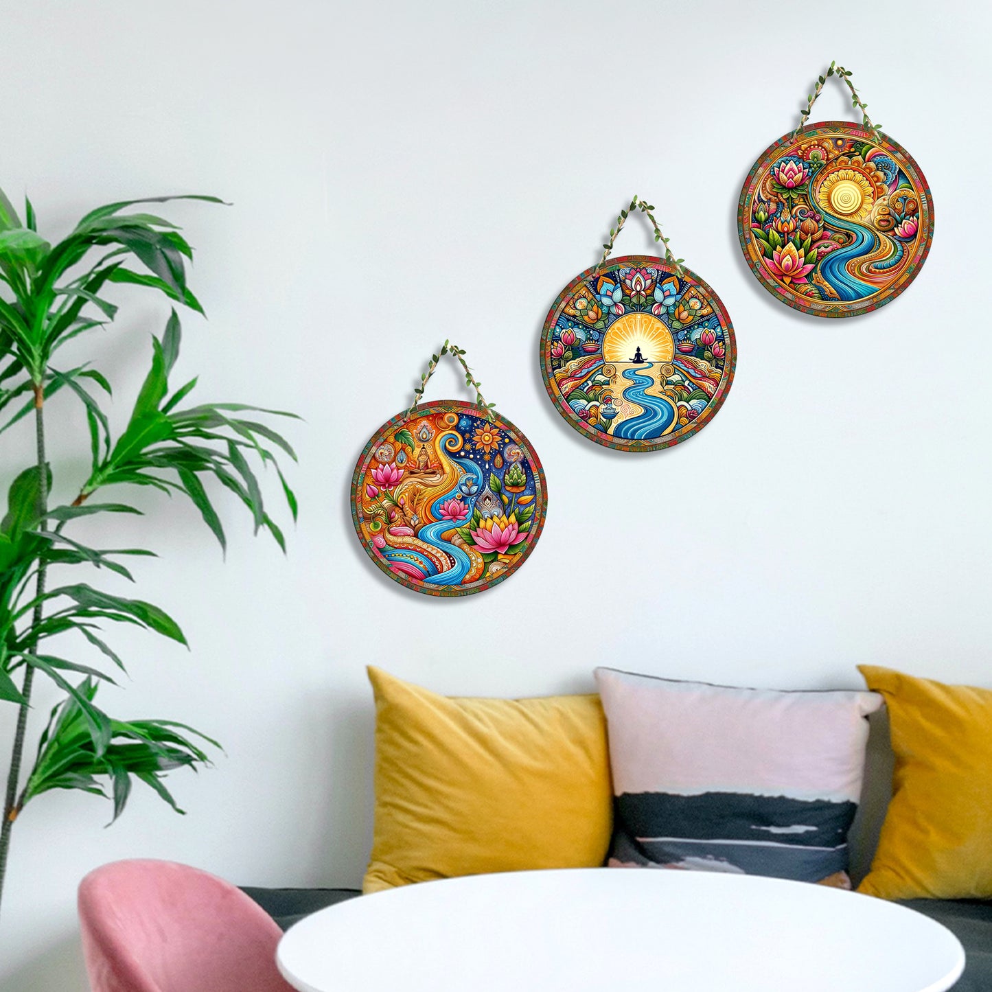 Sehaz Artworks Set of 3 Circle Wall Hanging