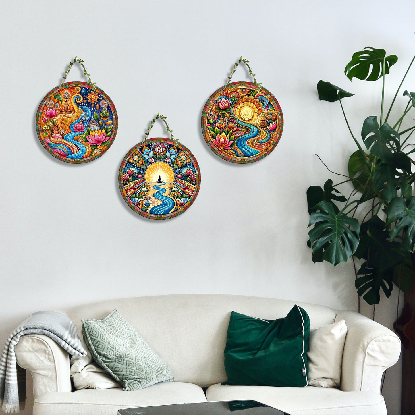 Sehaz Artworks Set of 3 Circle Wall Hanging