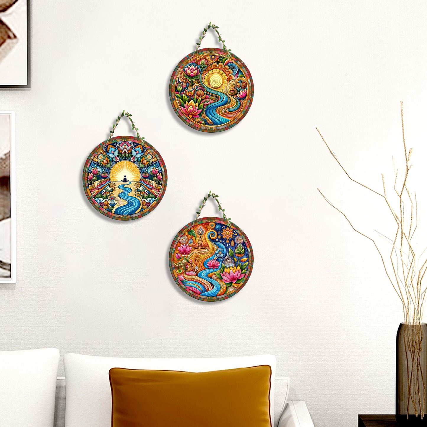 Sehaz Artworks Set of 3 Circle Wall Hanging