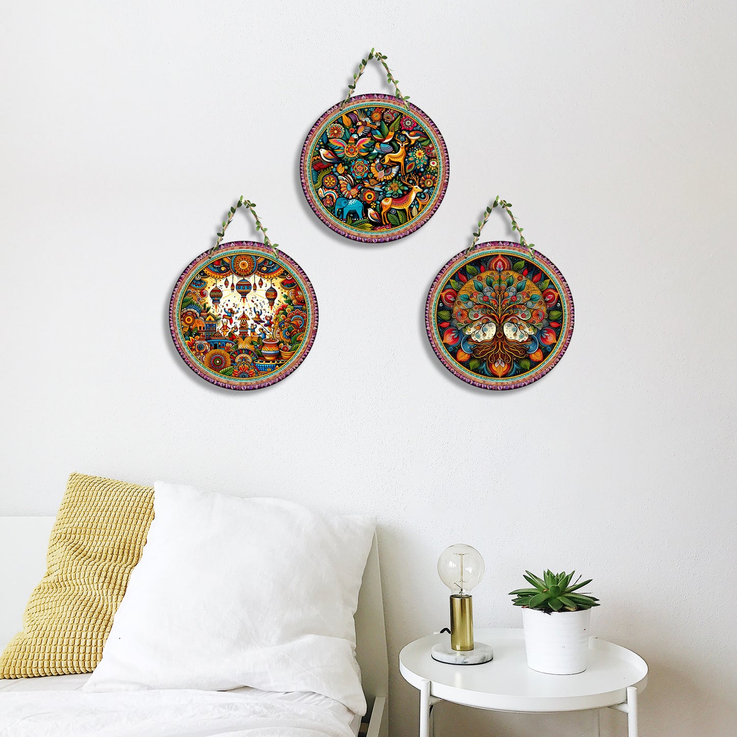 Sehaz Artworks Set of 3 Circle Wall Hanging