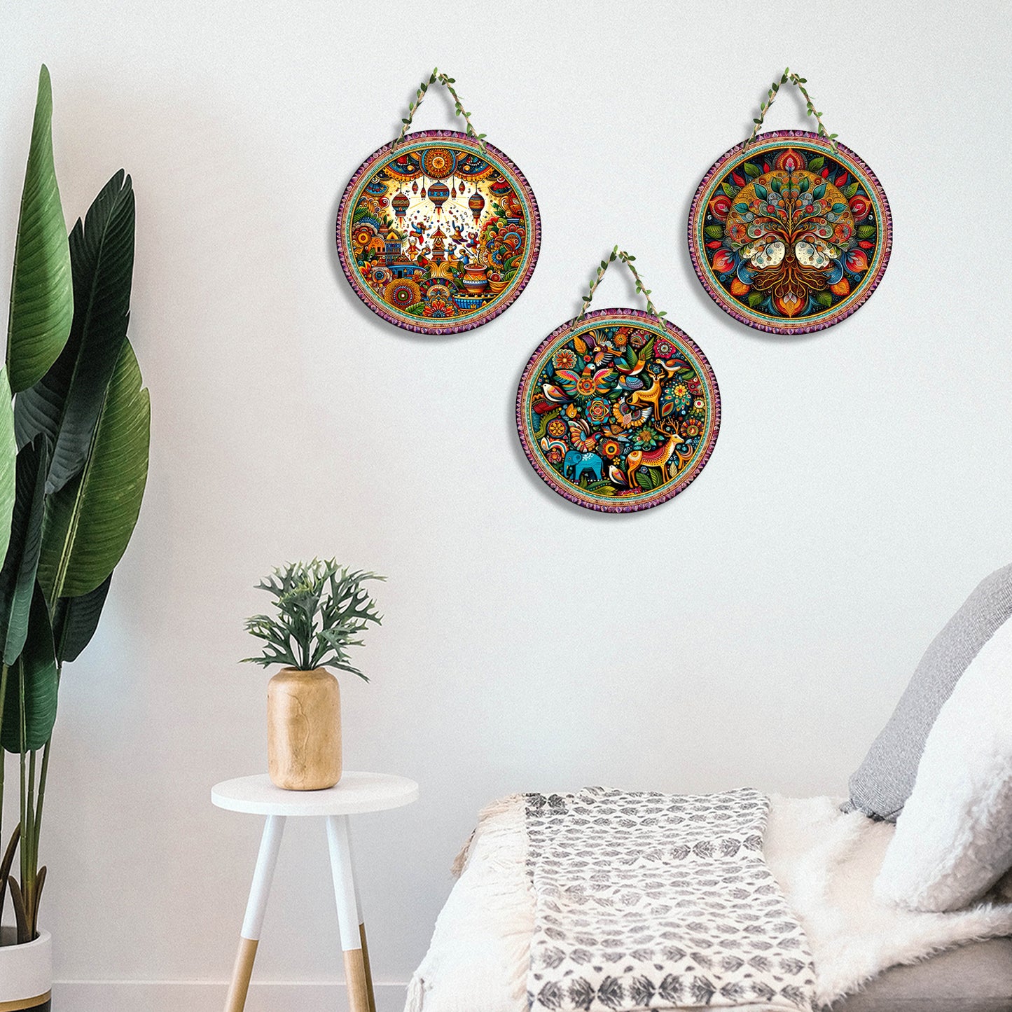 Sehaz Artworks Set of 3 Circle Wall Hanging