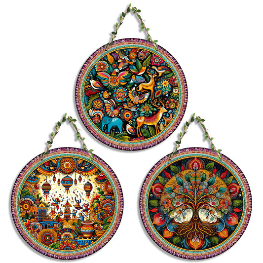 Sehaz Artworks Set of 3 Circle Wall Hanging