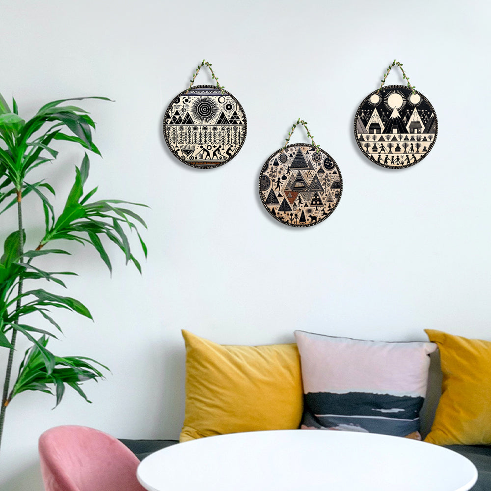 Sehaz Artworks Set of 3 Circle Wall Hanging