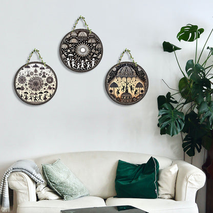 Sehaz Artworks Set of 3 Circle Wall Hanging