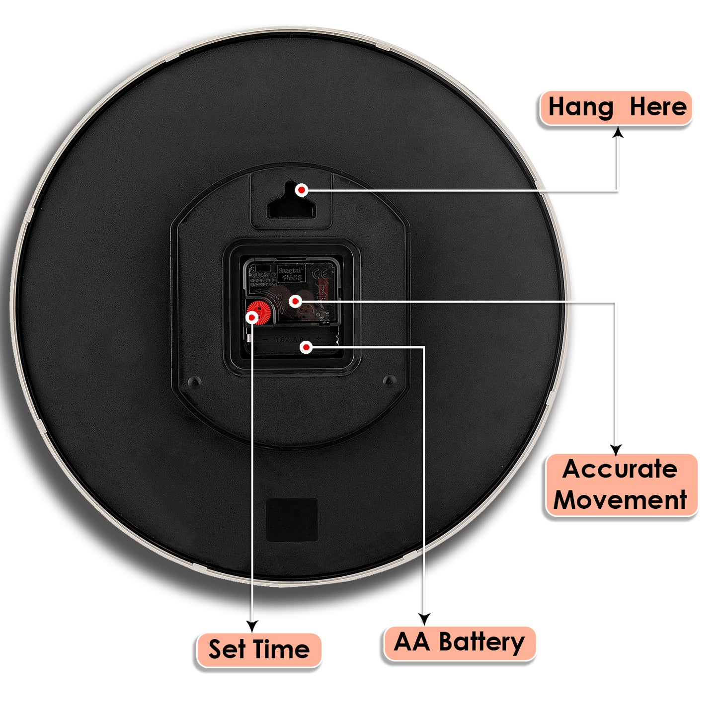 Modern Wall Clock | Wall Clocks for Living Room | Wall Clock For Home - Copper (32x32 CM)