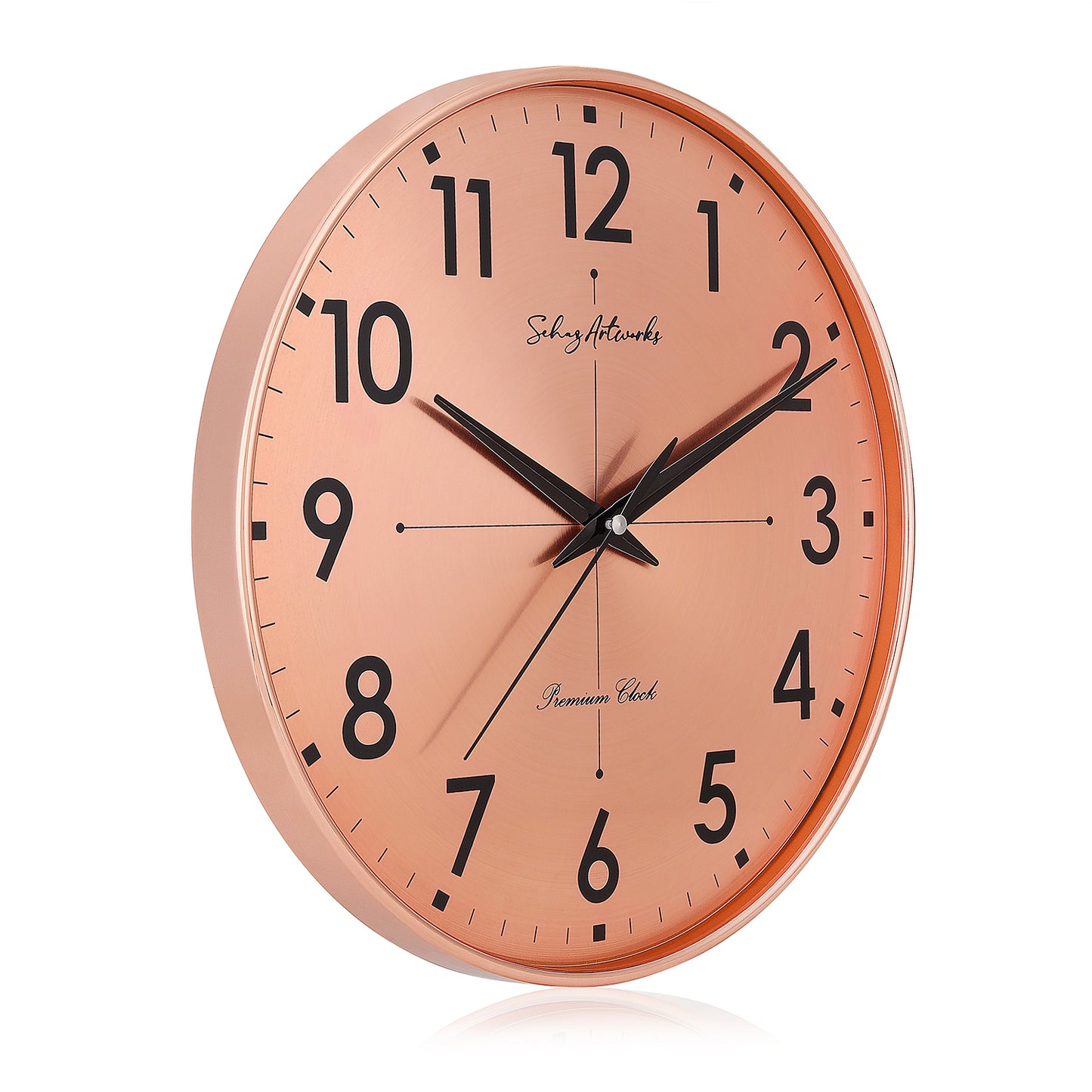 Modern Wall Clock | Wall Clocks for Living Room | Wall Clock For Home - Copper (32x32 CM)