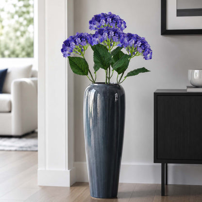 Violet Hydrangea Artificial Flower for Vases | 4 Stems 68 CM (Without Vase)