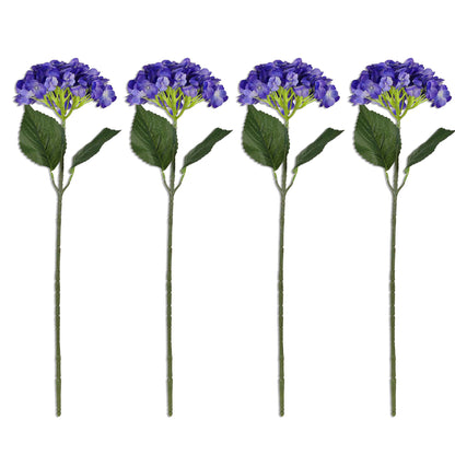 Violet Hydrangea Artificial Flower for Vases | 4 Stems 68 CM (Without Vase)
