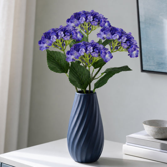 Violet Hydrangea Artificial Flower for Vases | 4 Stems 68 CM (Without Vase)