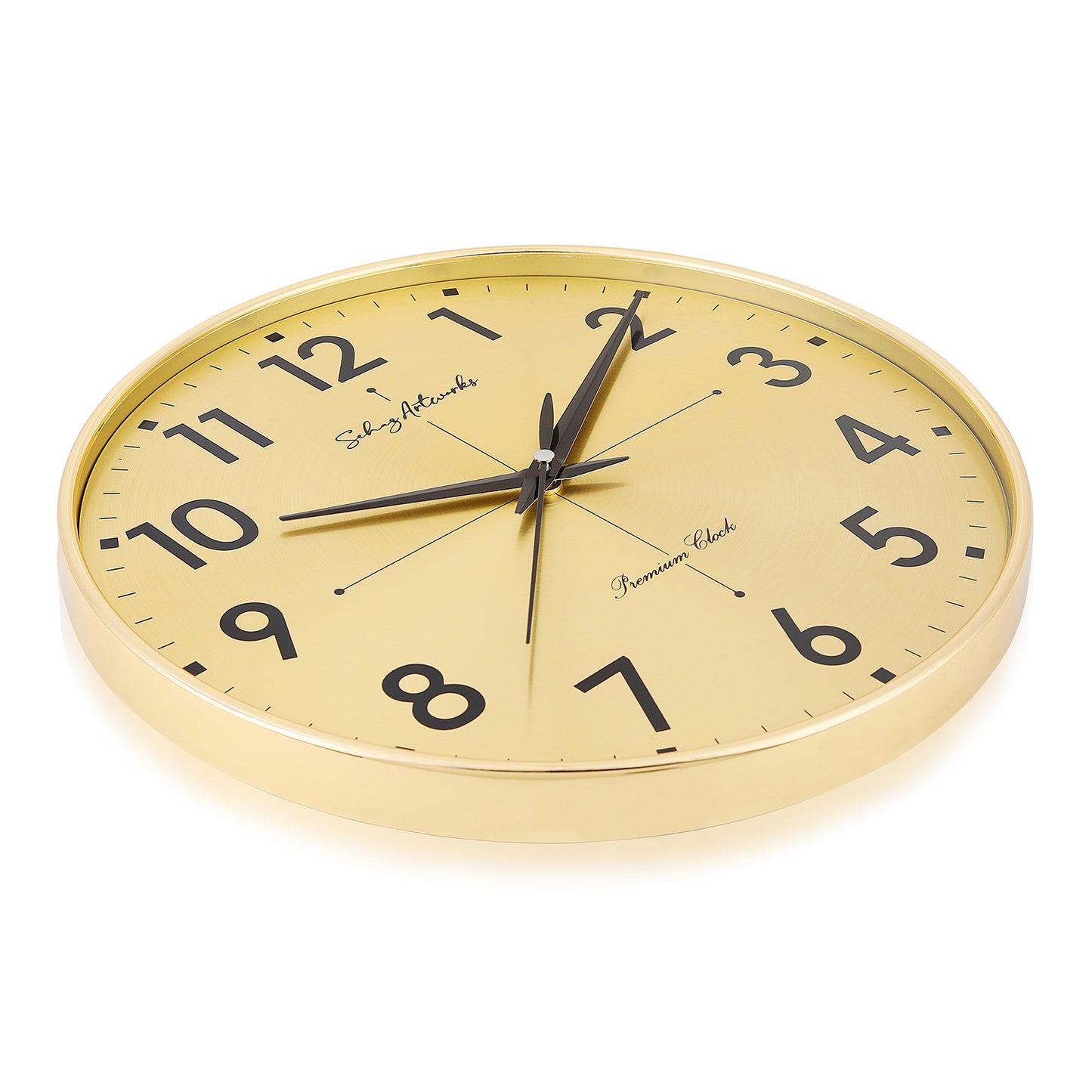 Modern Wall Clock | Wall Clocks for Living Room | Wall Clock For Home - Golden (32x32 CM)