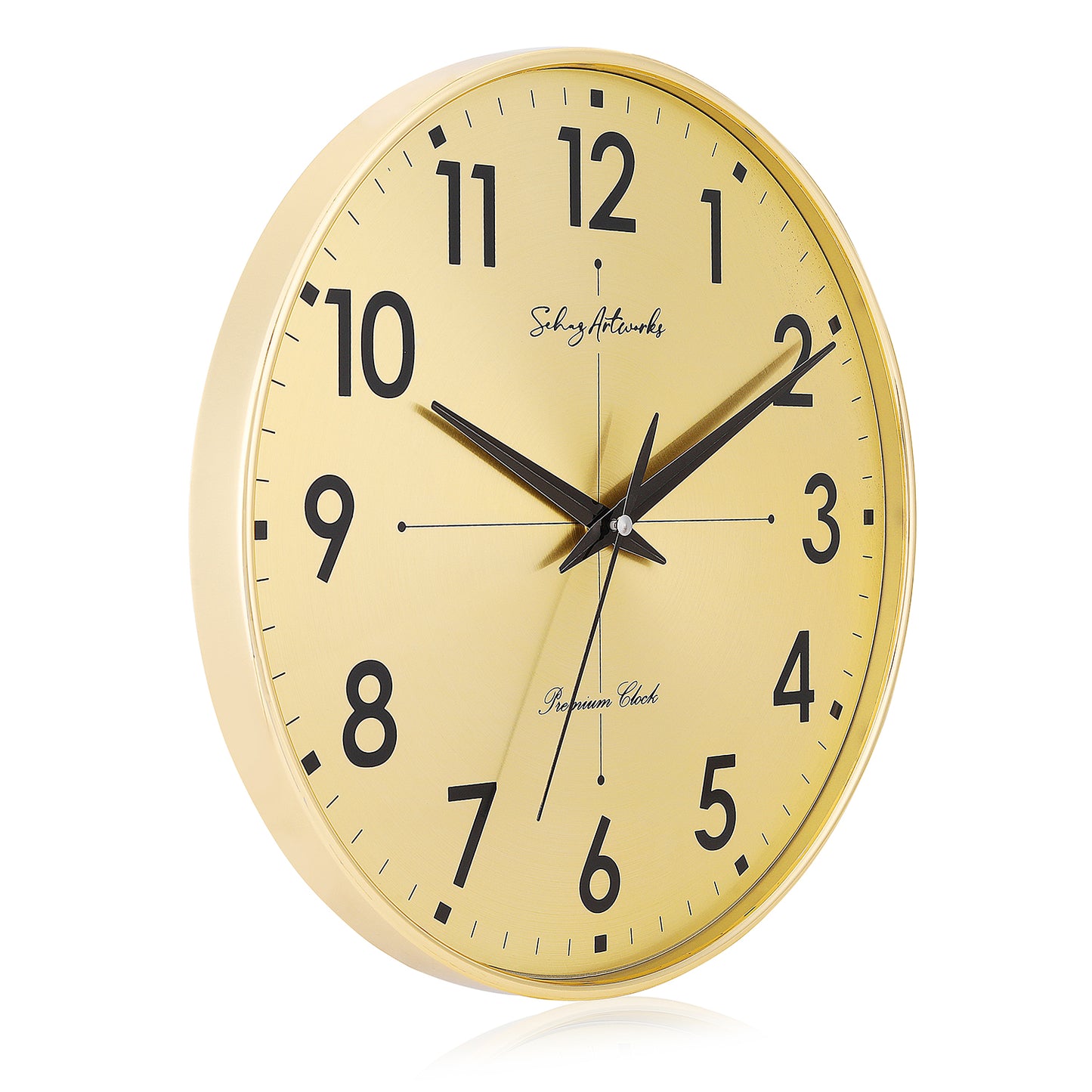 Modern Wall Clock | Wall Clocks for Living Room | Wall Clock For Home - Golden (32x32 CM)