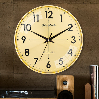 Modern Wall Clock | Wall Clocks for Living Room | Wall Clock For Home - Golden (32x32 CM)