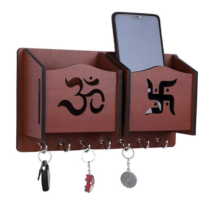 Om Swastik Brown Pocket Key Holder