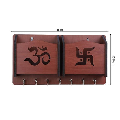 Om Swastik Brown Pocket Key Holder