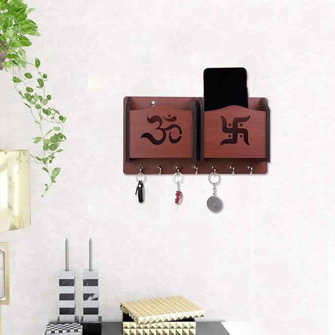 Om Swastik Brown Pocket Key Holder